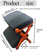 Adjustable Rubber Wood Foot Rest Under Desk - Double Layer Ergonomic Foot Pad with 2-Top & 3-Bottom Angle Adjustment, Soft Cushion for Office, Home, Gaming & Travel - Image 2
