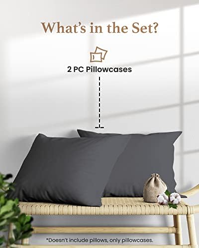 1000 TC Black King Pillowcases Set of 2 100% Egyptian Cotton Pillow Cases - Image 3