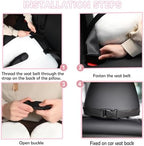 Kids Travel Pillow for Car Seat with Hand Muff, Cartoon Neck & Headrest Seat Belt Pillow for Car Road Trips Long-Distance Travel Sleeping Pillow for Adults and Children, Pink - Image 5