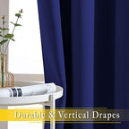 NICETOWN Sliding Glass Door Curtain Panel, Home Decoration Privacy & Noise Reducing Room Divider for Shared Apartment (Navy Blue, 80 inches x 84 inches) - Image 4