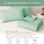Exclusivo Mezcla 3-Piece Soft Quilts Queen Size Bedding Set, Light Green - Image 6