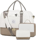 Travel Duffle Bag Weekender for Women: Travel Duffel Carry-On Overnight Bags with Shoe Compartment & Wet Pocket Large Weekend Tote Beige Khaki by CAYINTOP
