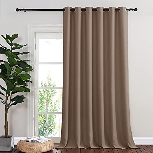 NICETOWN Blackout Curtain for Patio Door, Grommet Top Sliding Door Panel Thermal Insulated Bedroom Blackout Curtain for Villa/Hall/Parlor (Cappuccino, 1 Panel, 80" W x 95" L) by NICETOWN