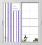 Window Privacy Film Frosted, Purple Striped Static Cling Door Window Covering, Farmhouse Vertical Stripes Geometric UV Blocking Windows Film for Office, Hotel, Bedroom, 29.5 x 78.7 Inches by Unknown