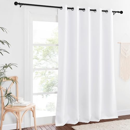 NICETOWN Extra Long Room Darkening Curtain 102 inches Long, Grommet Patio Door Curtain Thermal Drape Sound Reducing for Living Room/Bedroom (White, W66 x L102, 1 Panel) - Image 2