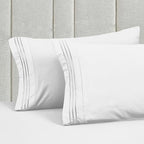 Mocassi King Size 4-Piece Bed Sheet Set - 1800 Premium Hotel Quality Microfiber 18-24 Inches Extra Deep Pocket Fitted Sheet- Luxury Soft, Breathable, Wrinkle, and Fade Resistant, White - Image 6