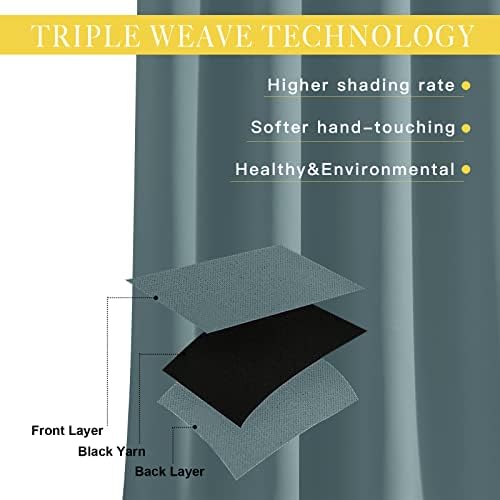 NICETOWN Greyish Blue Sliding Door Curtain for Bedroom, Blackout Patio Door Curtain Room Divider Privacy Thermal Grommet Window Treatment for Living Room, 1 Panel, W80 x L90 - Image 3