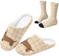 Fuzzy Slipper with Socks for Women Slip On House Slipper and Socks Set Cozy Fuzzy Slippers for Indoor by Baxinh