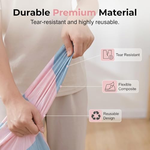 No‑Pump Vacuum Storage Bags, New Cube Vacuum Seal Bags, Upgrade Large Storage Compression Space Saver Bags, Reusable Storage for Clothes Bedding Seasonal Gear (2PCS Medium+ 2PCS Large) - Image 3