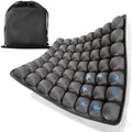 Travel Seat Cushion for Airplane, 56 Bubbles Portable Air Seat Cushions, Coccyx Tailbone Pain Relief Chair Pad, Inflatable Cushion for Office Chair, Wheelchair, Camping, Home Living (Grey) by ECWAY