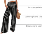 Angerella Womens Elastic High Waisted Palazzo Pants Casual Wide Leg Long Lounge Pant Trousers with Pocket - Image 4