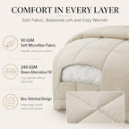 CozyLux Oversized King Comforter Set Beige - 7 Pieces Bed in a Bag - Image 3