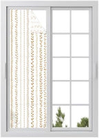 Window Privacy Film Frosted, Modern Minimalist Art Reusable Static Cling Window Tints, Rustic Boho Leaf Stripes Simple Orange Heat Control Windows Films for Offices, Balcony, 29.5 x 118 Inches by Unknown