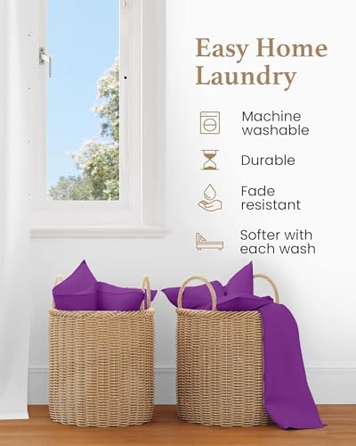 1000 TC Purple King Pillowcases Set of 4 100% Egyptian Cotton Pillow Cases - Image 6