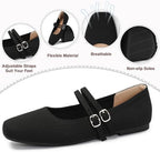 Womens Woven Ballet Flats, Foldable Mary Jane Shoes for Casual Wear - Image 2