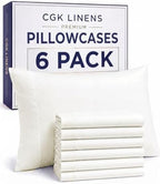 Queen Pillow Cases - 6 Pack Pillowcase Covers - 20" x 30" (Antique White) by CGKUnlimited