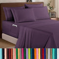 Elegant Comfort 1500 Premium Quality 6-Piece Bed Sheet Set - 18-24 Inch Extra Deep Pocket, Smart Storage Pockets, Wrinkle Free Ultra Soft 6PC Extra Deep Pocket Sheets, Full, Purple by ELEGANTCOMFORT