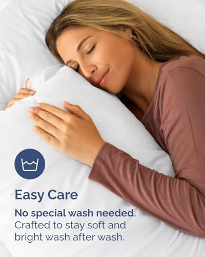 Standard Pillow Cases - 6 Pack Soft Pillowcase Covers - 20" x 26" (White) - Image 6