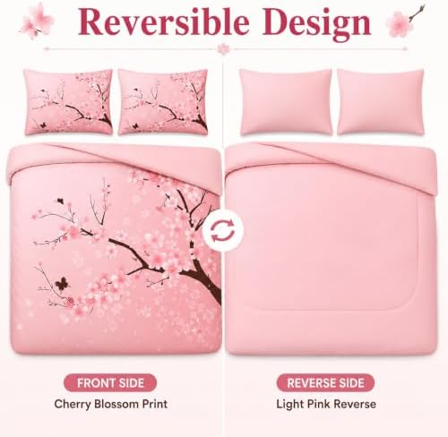 CCoutueChen Pink Cherry Blossom Comforter Set Full Size, 68 * 86 - Image 5