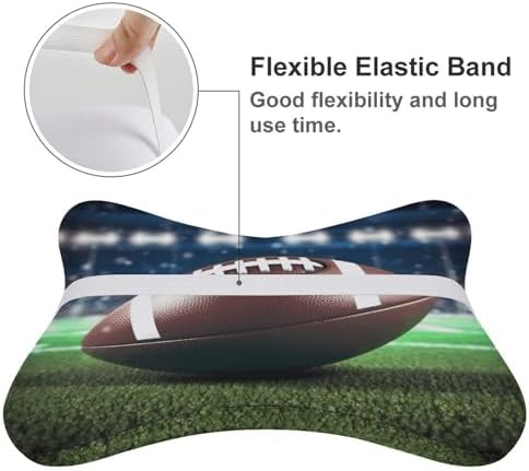 American Football Car Neck Pillows 2 Pack Removable Ergonomic Cervical Support Pillow Fashion Cozy Bone Shaped Pillows Soft Car Headrest Pillow for Office Airplane Most Car - Image 3
