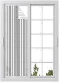 Window Privacy Film Frosted, Grey Striped Reusable Static Cling Window Tints, Modern Farmhouse Vertical Stripes Heat Control Windows Films for Offices, Balcony, 29.5 x 118 Inches by Unknown