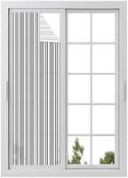 Window Privacy Film Frosted, Grey Striped Reusable Static Cling Window Tints, Modern Farmhouse Vertical Stripes Heat Control Windows Films for Offices, Balcony, 29.5 x 118 Inches by Unknown