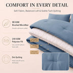 CozyLux Full Size Comforter Set Grayish Blue, 7 Pieces Bed in a Bag - Image 3