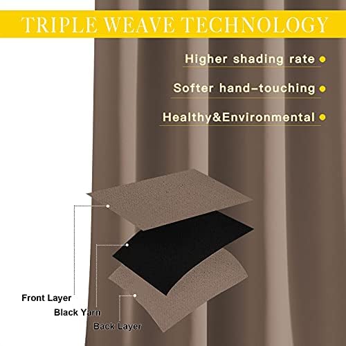NICETOWN Blackout Blinds for Patio Door, Sliding Door Insulated Blackout Curtains, Extra Wide Curtain with Grommet Top for Villa/Hall/Parlor (Cappuccino, 1 Panel, 80” W x 108“ L) - Image 3