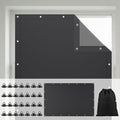 Tegeme 1 Pack Portable Blackout Travel Curtains 51" W x 118" L Black Adjustable Blackout Window Covers with Suction Cups No Drill Black Out Window Shade Light Blocker for RV Bedroom Nursery Dorm Use by Tegeme