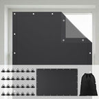 Tegeme 1 Pack Portable Blackout Travel Curtains 51" W x 118" L Black Adjustable Blackout Window Covers with Suction Cups No Drill Black Out Window Shade Light Blocker for RV Bedroom Nursery Dorm Use by Tegeme