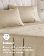 Queen Pillow Cases - 10 Pack Pillowcase Covers, 20" x 30" - Heathered Beige - Image 4