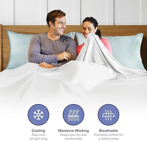Kickoff Viscose Bamboo Pillowcase, Queen, Set of 2, 100% Organic Hidden Zippered Viscose Bamboo Pillow Case Queen Size, Cooling Pillow Cover for Hot Sleepers (20"x30" Coastal Blue) - Image 7