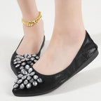 Flats Shoes for Women Rhinestone Wedding Ballerina Shoes Foldable Sparkly Comfort Slip on Flat Dressy Flats - Image 2