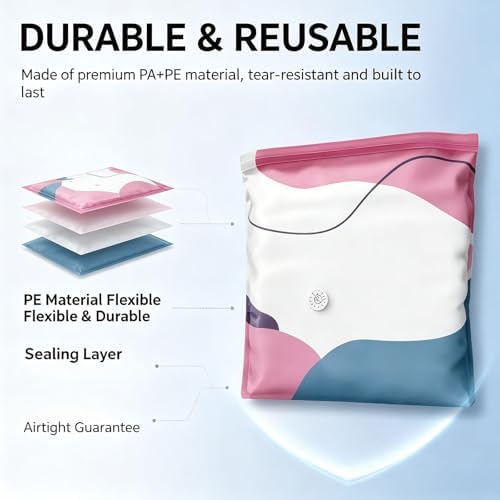 No Pump Vacuum Storage Bags, Large Capacity 3D Compression Storage Bags, Press & Seal Space Saver Bags for Clothes, Comforters, Blankets, Bedding, Travel and Home Organization (XL*4) - Image 5
