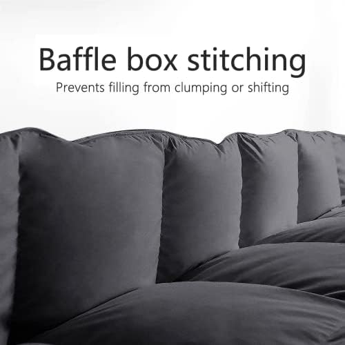 TEXARTIST Twin Comforter, All Season Down Alternative Gray Duvet Insert - Image 3