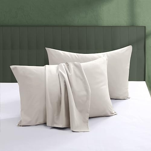 100% Egyptian Cotton Pillow Protectors Set of 4 King Size by ShunjieHome