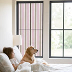 Window Privacy Film Frosted, Pink Brown Striped Static Cling Door Window Covering, Modern Farmhouse Vertical Stripes UV Blocking Windows Film for Office, Hotel, Bedroom, 29.5 x 78.7 Inches - Image 2