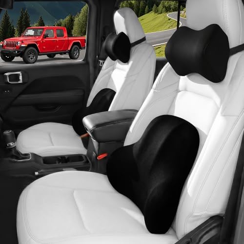 Car Pillow for Jeep Gladiator,Car Neck Pillow,Lumbar Support Pillow for Car,Memory Foam Pillow,Ergonomic Pillow,Adjustable and Washable,Car Essentials for Long Trips,Car Accessories,Ice Silk,1 Set by Unknown