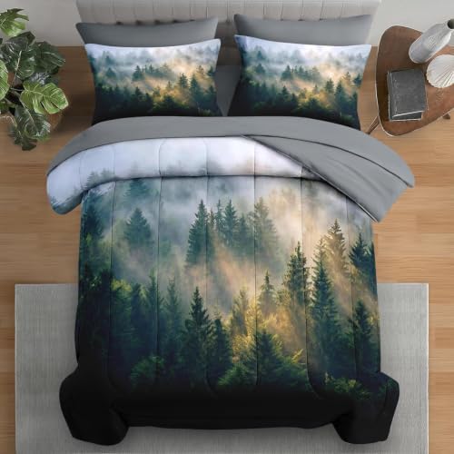 Pamnest Twin Comforter Set with Sheets, 5 Pieces Forest Nature Bedding by PAMNEST