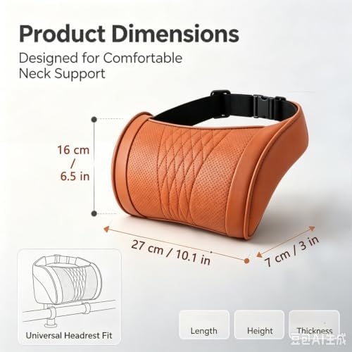 Universal Memory Foam Car Headrest Neck Pillow (White,2) - Image 2