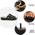 Women's Comfort Leather Slides Lightweight Flat Sandals Cute Slip On Casual Walking Slippers - Image 5