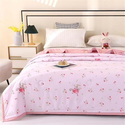 Coverless Duvet Single Double King Size, Reversible Summer Quilted Duvet Cosy and Lightweight Quilt Breathable Bedspreads Quilted Throw for Beds,Pink,200 * 230cm - Image 2