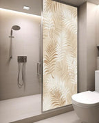 Window Privacy Film Frosted, Brown Botanical Static Cling Door Window Covering, Summer Palm Leaves Foliage Tropical UV Blocking Windows Film for Office, Hotel, Bedroom, 29.5 x 78.7 Inches - Image 3