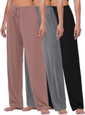 FEQO 3 Pack Women's Lounge Pants Wide Leg Yoga Pants Pajama Bottoms by FEQO