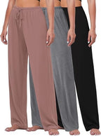 FEQO 3 Pack Women's Lounge Pants Wide Leg Yoga Pants Pajama Bottoms by FEQO