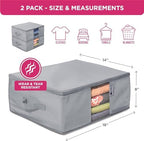 Cedar Clothes Storage Bag Organizer, Protects From Moths, Set of 2, Grey - Image 2