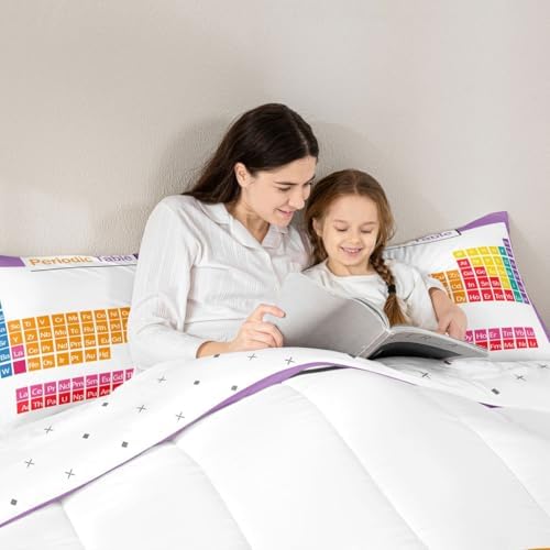 Feelyou The Periodic Table Comforter Chemistry Comforter Set for Boys Girls Children Teching Tools Colorful Bedding Set Room Decor King Size with 2 Pillow Case - Image 6