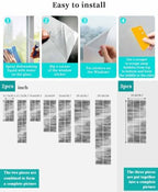 Window Privacy Film Frosted, Grey Ombre Static Cling Door Window Covering, Vintage Minimalist Gradient Abstract Texture UV Blocking Windows Film for Office, Hotel, Bedroom, 29.5 x 78.7 Inches - Image 4