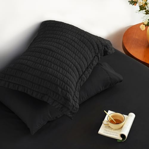 Seersucker Black California King Comforter Set, 7-Piece Bed in a Bag - Image 6
