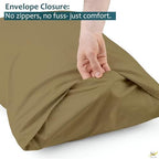 Pillow Cases - Set of 2, Taupe Solid (20" X 32") - Pillow Covers Made of 100% Cotton - 300 Thread Count Super Soft and Breathable Sateen Weave Pillowcases. - Image 6